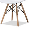 Baxton Studio Sydnea Mid-Century White Acrylic Brown Wood Finished Dining Chair, PK4 146-8791